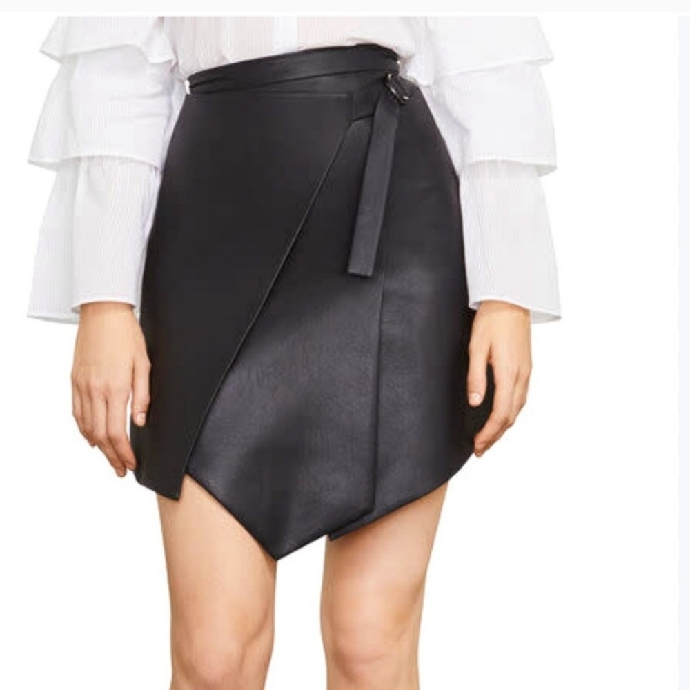 BCBG "leather" wrap skirt